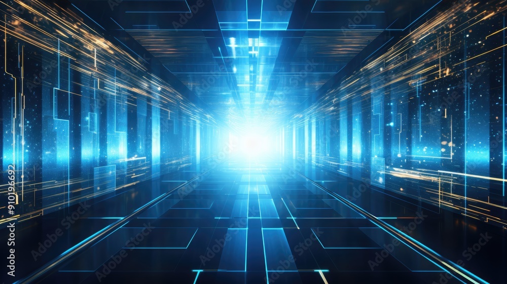Poster futuristic abstract tunnel backgrounds, designed to symbolize innovation and the ever-expanding hori