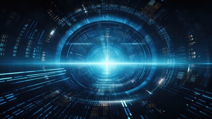 Obraz premium futuristic abstract tunnel backgrounds, designed to symbolize innovation and the ever-expanding horizons of technology., generative ai