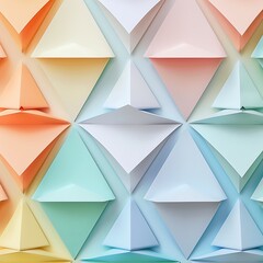 A gradient pattern of delicate paper triangles from light to dark for festive decor..
