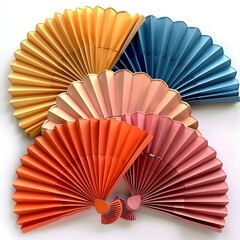 Spring-colored paper leaves arranged in a wreath pattern for holiday decorations..
