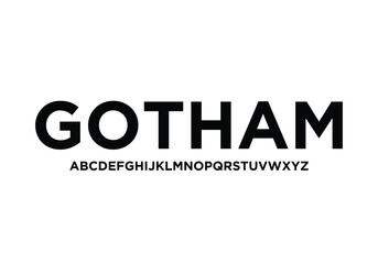 Gotham font for logo and headline. Isolated Vector typeset