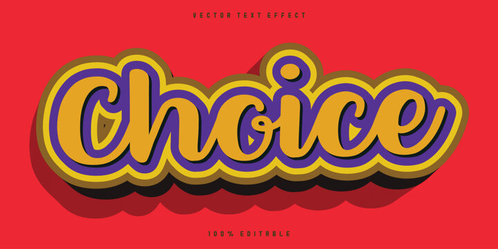 Choice retro editable text effect alphabet font typography typeface