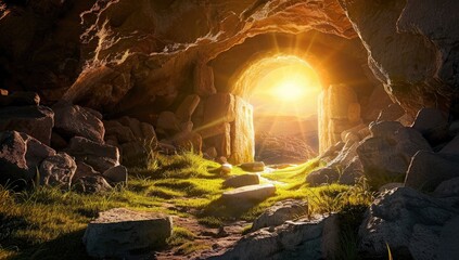 Morning Light Shining into Cave