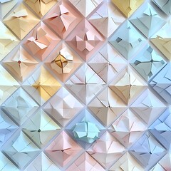 A festive grid pattern featuring colorful paper diamonds and squares..
