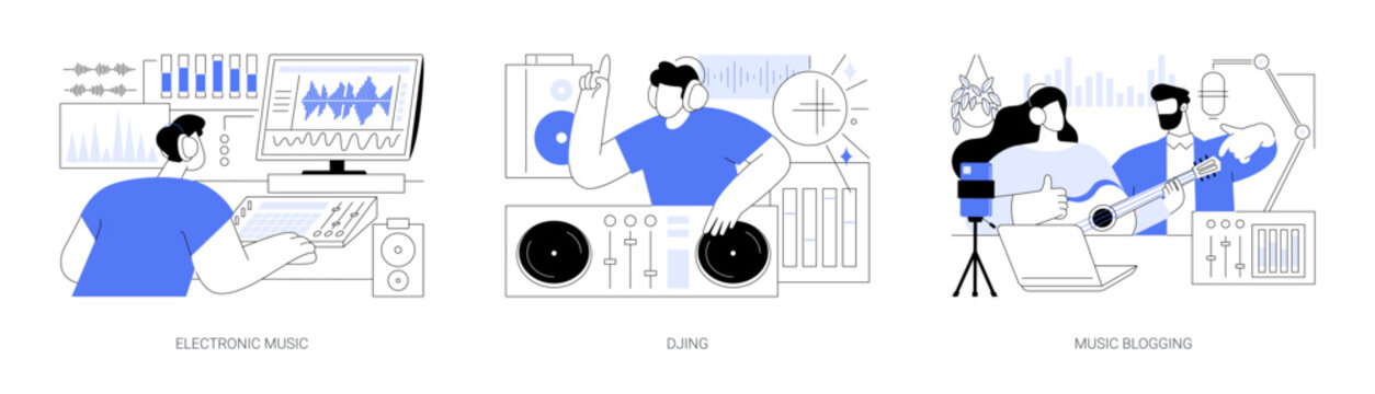 Making music isolated cartoon vector illustrations se