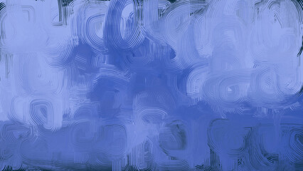 Use a painting tool to scrape out graffiti to form a special blue pattern