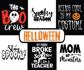 Fototapeta premium Halloween SVG Bundle, Halloween SVG, Halloween Cut Files, Fall Svg, Pumpkin Svg, Fall Shirt, Cut File For Cricut, Halloween t-shirt bundle