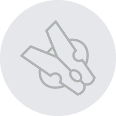 Clothes Peg Vector Line Grey Circle Grey