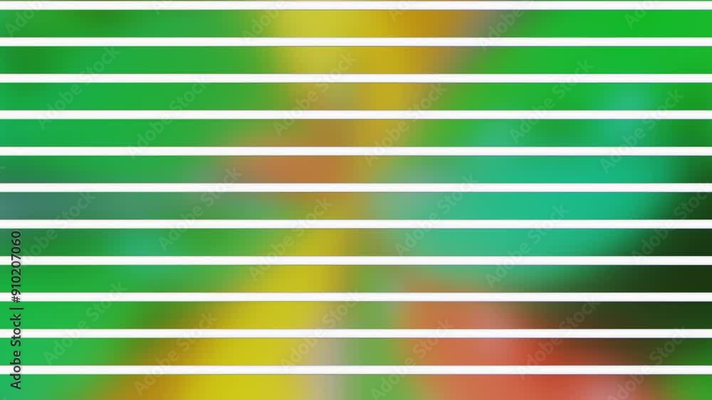 Poster red green abstract stripes moving from bottom to top. 3d render animation