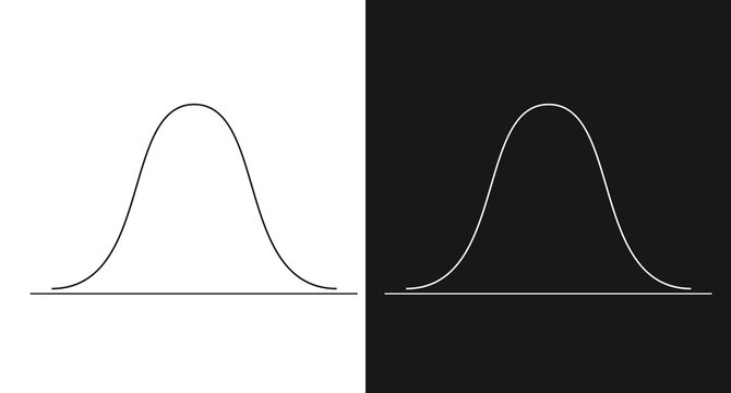 Bell curve graph. Gaussian or normal distribution graph. Probability theory mathematical function. Infographic, Giving, Parabola, Bell