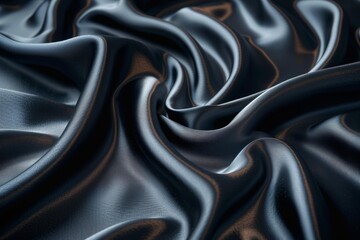Obraz premium Abstract Black Flowing Fabric Texture