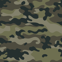 
Seamless camouflage vector army pattern, classic military background