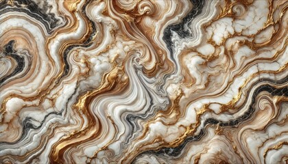 Rich marble background. The image showcases a luxurious marble surface with intricate veining in shades of white, grey and gold.