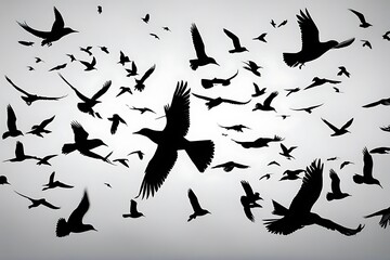 Fototapeta premium set of silhouettes of birds
