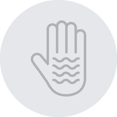 Open hand Vector Line Grey Circle Grey