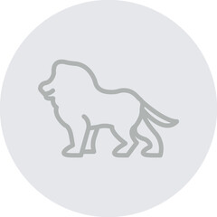 Lion Vector Line Grey Circle Grey