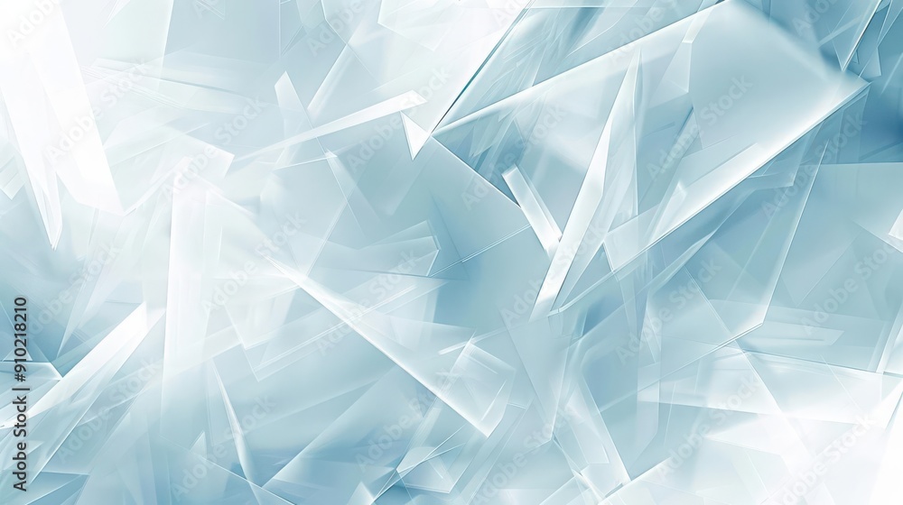 Poster an abstract background featuring overlapping translucent geometric shapes in shades of white and lig