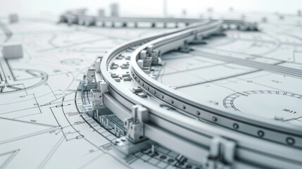 Architectural Model on Blueprints