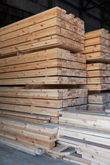 Warehouse with various types of timber