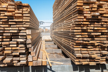 Warehouse with various types of timber