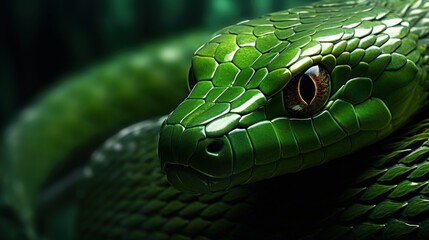 close-up of the green snake