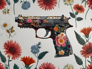 Flowers in a gun concept