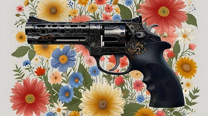 Flowers in a gun concept