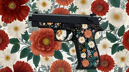 Flowers in a gun concept