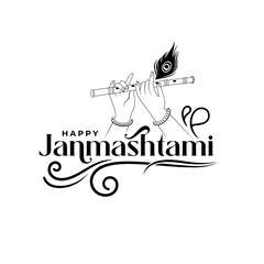 Happy Janmashtami Typography Design Vector Illustration © BappiDeb