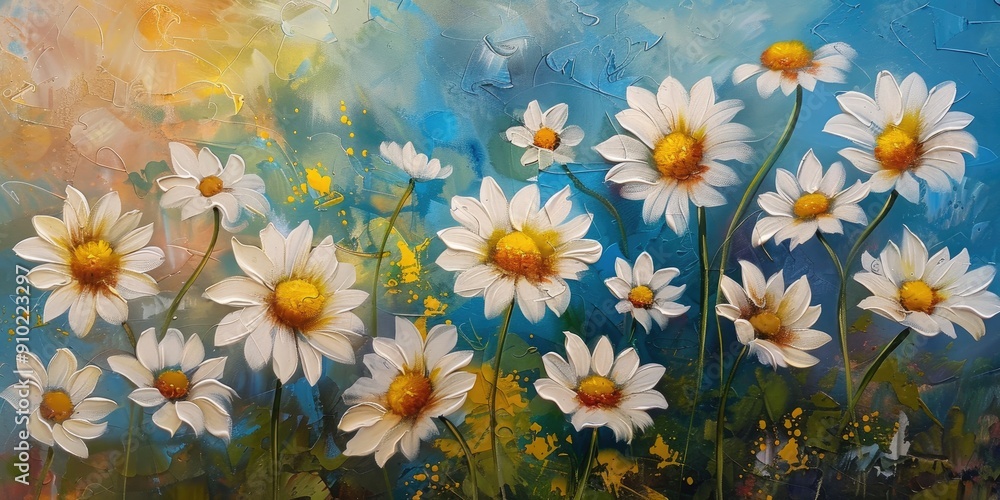 Wall mural Spring Daisy Flowers