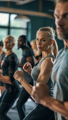 Self Defense Class: Mixed Group Learning Chokehold Escape Techniques in Modern Gym Setting