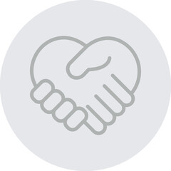 Mutual Agreement Vector Line Grey Circle Grey