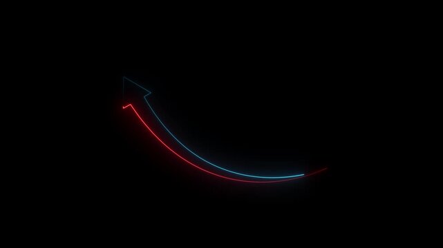 neon linen arrow to the up isolated