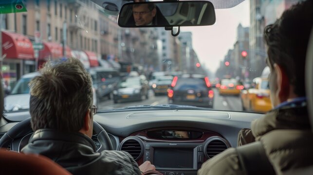 Adult Learner Parallel Parking with Instructor in Busy Urban Environment