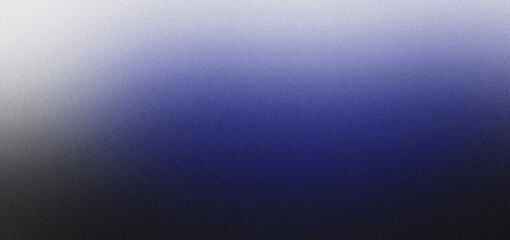 Blue black illuminated spots on white, grainy color gradient background, noise texture effect, copy space	
