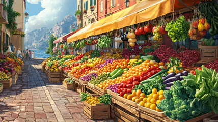 Obraz premium vegetables on stall