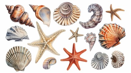 Obraz premium Collection of seashells