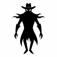 cowboy ghost Black silhouette