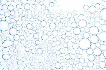 Macro soda bubbles,Soda water isolated on white background. Oxygen bubble texture.