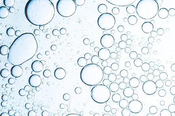 Macro soda bubbles,Soda water isolated on white background. Oxygen bubble texture.