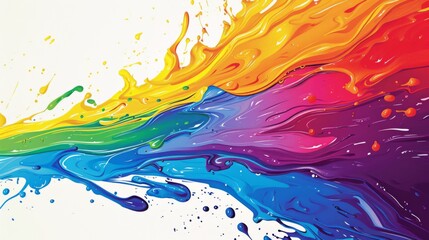 Fototapeta premium Illustration of a rainbow paint splash