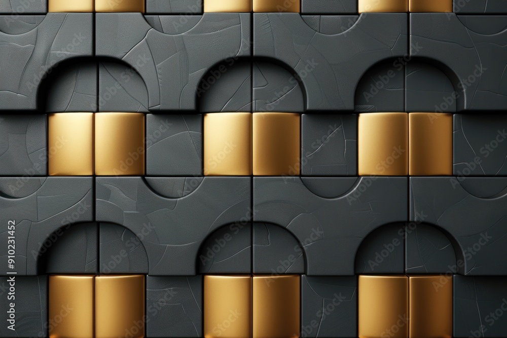 Aufkleber stylish geometric patterns with black and gold elements create a striking visual impact