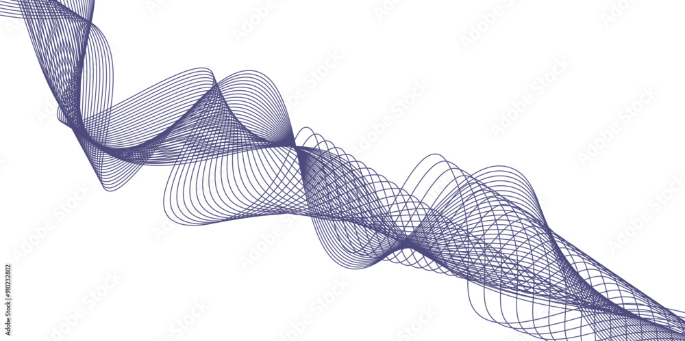 Poster abstract green wavy lines isolated on a transparent background. stylized line art background. vector