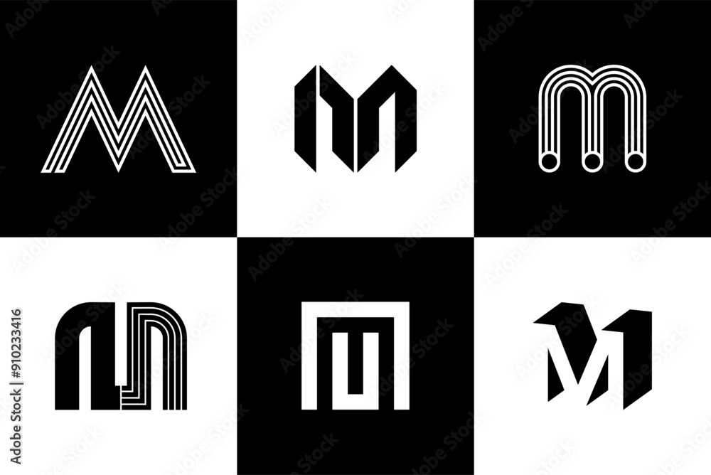 Fototapete letter m font design, vector illustration, high quality and standard. can be used in many types of d