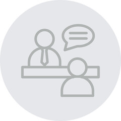 User Interview Vector Line Grey Circle Grey