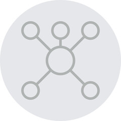 Mind Map Vector Line Grey Circle Grey