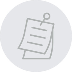 Sticky Notes Vector Line Grey Circle Grey