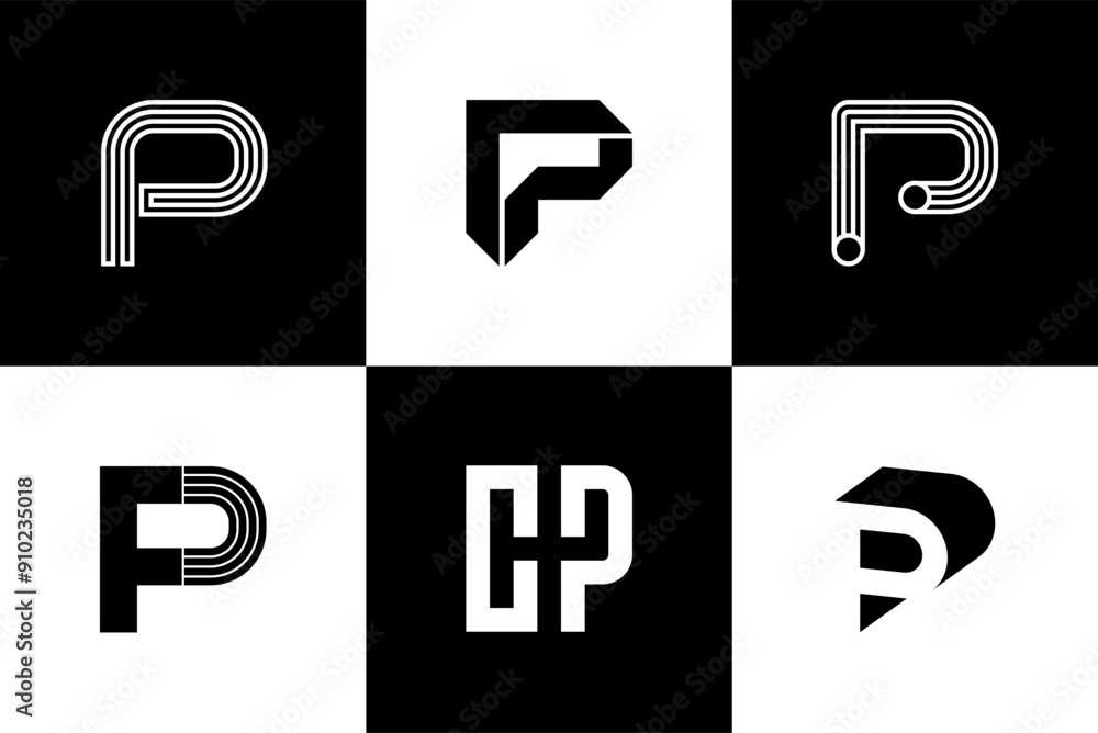 Fototapete letter p font design, vector illustration, high quality and standard. can be used in many types of d