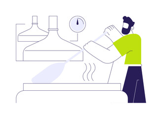 Mashing in beer brewing abstract concept vector illustration.