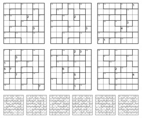 Fototapeta premium KenKen Puzzle game set with solutions